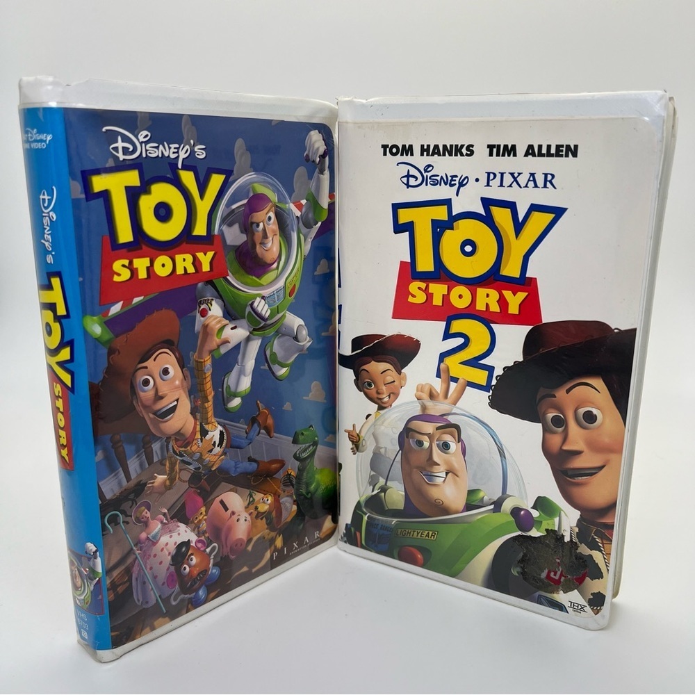 Disney's Pixar Toy Story and Toy Story 2 VHS Movie Bundle Blockbuster Videos